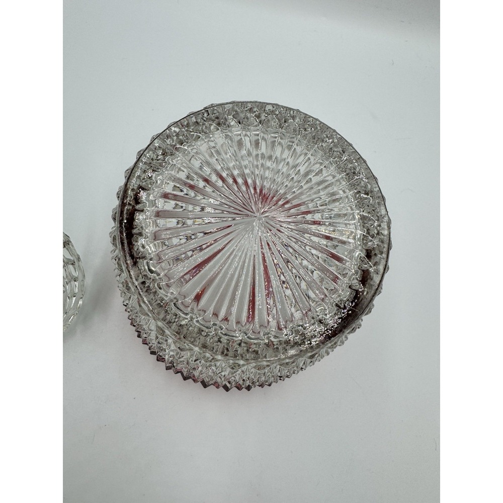 Vintage Indiana Glass Diamond Point Ruby Flash Ice Bucket with Lid - Picture 9 of 14